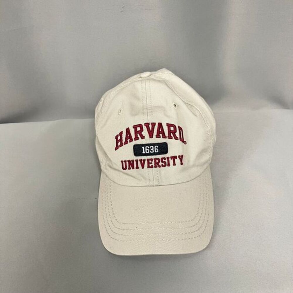 Harvard University Classic Logo Baseball Cap Adjustable Cotton Hat‎ Cream White